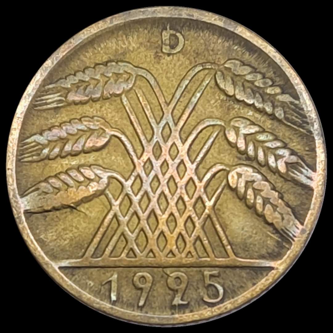 10-Reichspfennig-1925-D---Germany---Die-Cracks-Pre-Cud